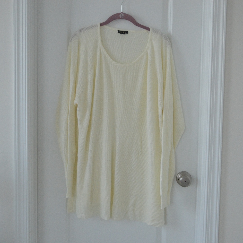 Cream Knit Long Sleeve Top
